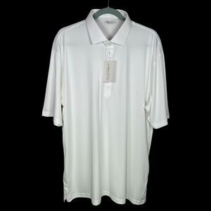 Collars & Co Polo Shirt Mens XL Relaxed White Dress Collar Preppy Stretch Office